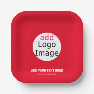Plato De Papel Personalizado comercial extravagante Marca roja