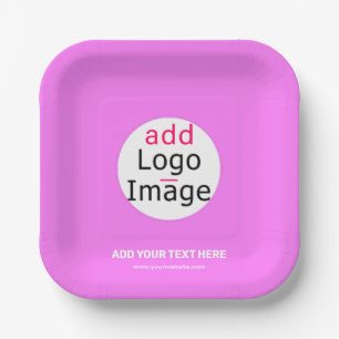 Plato De Papel Personalizado comercial extravagante Marca rosa