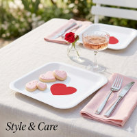 Plato de papel personalizado Corazón Rojo Elegante