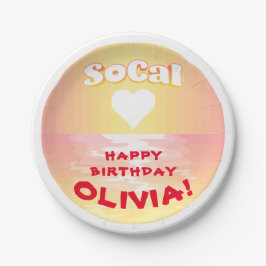 Plato De Papel Personalizado Cumpleaños SoCal Love