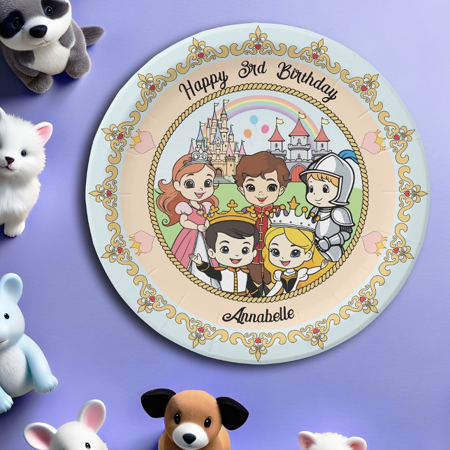 Plato De Papel Personalizado Cute del Castillo de la Princesa Fai (Subido por el creador)
