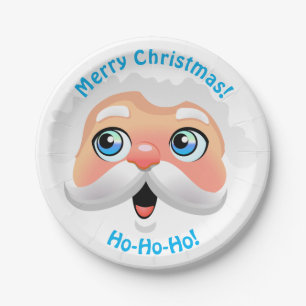 Plato De Papel Personalizado Cute Santa Claus