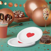 Plato de papel personalizado de 7 pulgadas Corazón