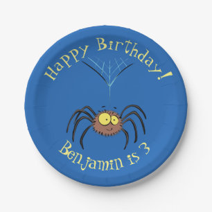 Plato De Papel Personalizado de araña suave y adorable
