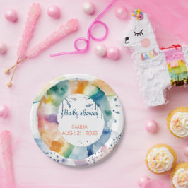 Plato De Papel Personalizado de Baby Shower de Cute BOHO