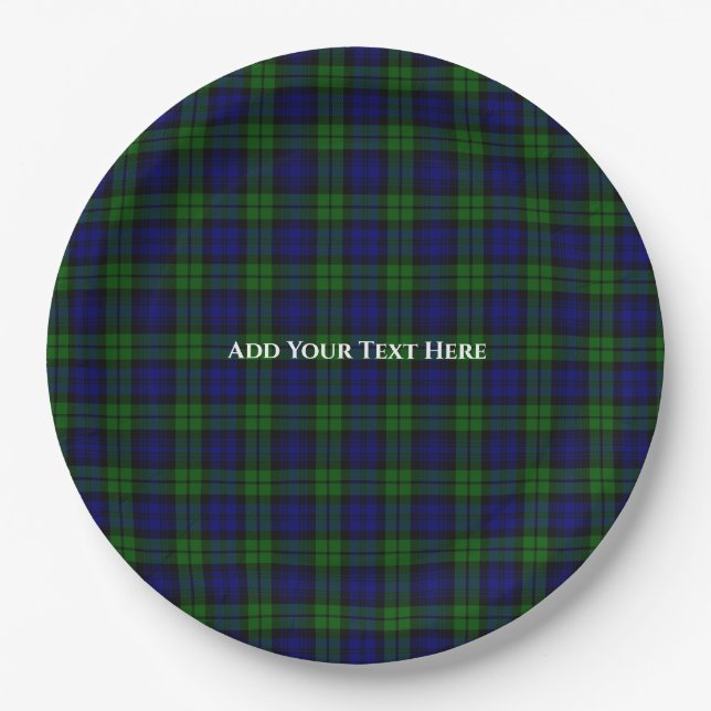 Plato De Papel Personalizado de Blackwatch Tartan (Anverso)