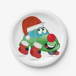 Plato De Papel Personalizado de coches de Navidades inteligentes