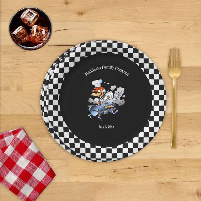 Plato De Papel Personalizado de cocina de familia de pollo (Subido por el creador)