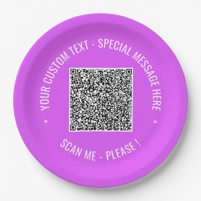 Plato De Papel Personalizado de código QR personalizado Placas de (Anverso)