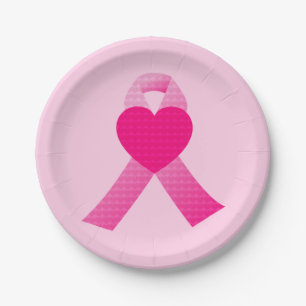 Plato De Papel Personalizado de Concienciación sobre el Cáncer 