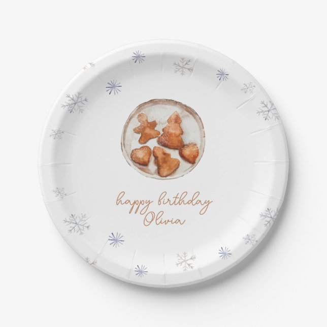 Plato De Papel Personalizado de cumpleaños de Holiday Cookies (Anverso)
