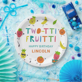 Plato De Papel Personalizado de cumpleaños de Tutti Fruitti Fruto