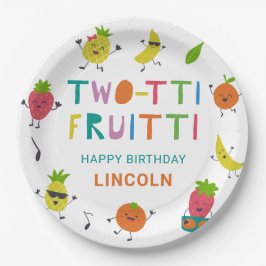Plato De Papel Personalizado de cumpleaños de Tutti Fruitti Fruto