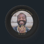 Plato De Papel Personalizado de etiquetado de pincel Foto 50 cump<br><div class="desc">Este plato de papel de personalizado fotográfico añadirá detalles elegantes a su fiesta de cumpleaños. Este diseño presenta letras de pincel "Cincuenta" con texto personalizado. Puede personalizar el texto con cualquier edad u otro evento. En mi tienda BaraBomDesign hay más suministros para fiestas personalizados.</div>