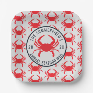 Plato De Papel Personalizado de Fiesta de mariscos de verano para