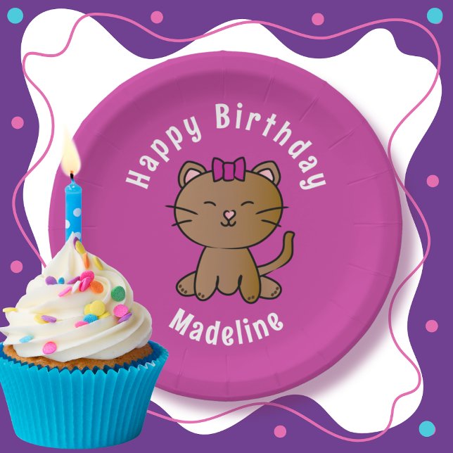 Plato De Papel Personalizado de gatos adorable Personalizada Funn (Subido por el creador)