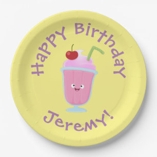 Plato De Papel Personalizado de helados de fresa de fresa