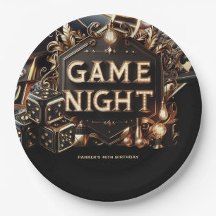 Plato De Papel Personalizado de juegos nocturnos de Casino