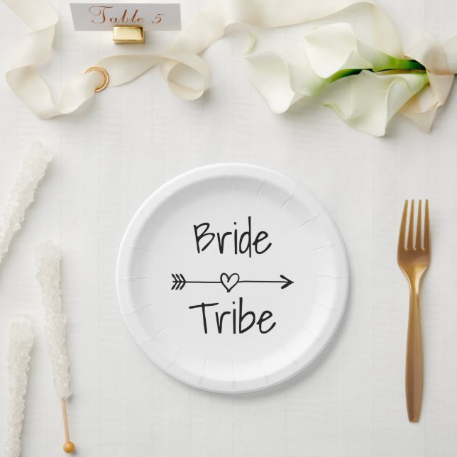 Plato De Papel Personalizado de la fiesta nupcial de la tribu nov (Boda)