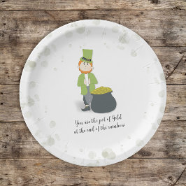 Plato De Papel Personalizado de Leprechaun de Cute St. Patrick