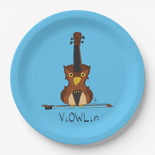 Plato De Papel Personalizado de música divertida de Violin