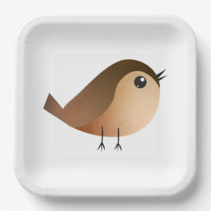 Plato De Papel Personalizado de pájaro de Sparrow