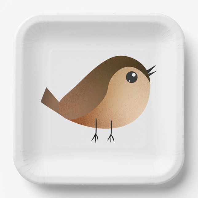 Plato De Papel Personalizado de pájaro de Sparrow (Anverso)