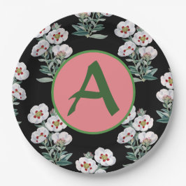 Plato De Papel Personalizado de placas de papel MONOGRAM SEMILLA