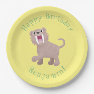 Plato De Papel Personalizado de Smilodon del tigre dientes de Cut