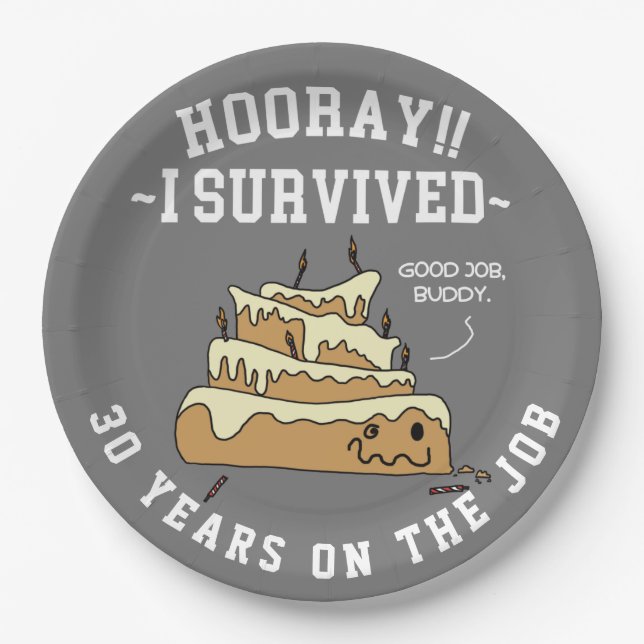 Plato De Papel Personalizado del Aniversario del Trabajo de Aprec (Anverso)