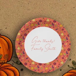 Plato De Papel Personalizado del patrón de naranja de hormigas de