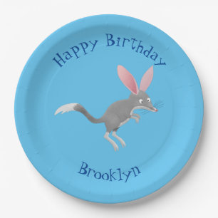 Plato De Papel Personalizado el feliz cumpleaños del bilby austra
