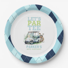 Plato De Papel Personalizado el golf de la fiesta de cumpleaños d