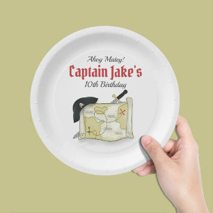 Plato De Papel Personalizado el pirata de fiesta de cumpleaños