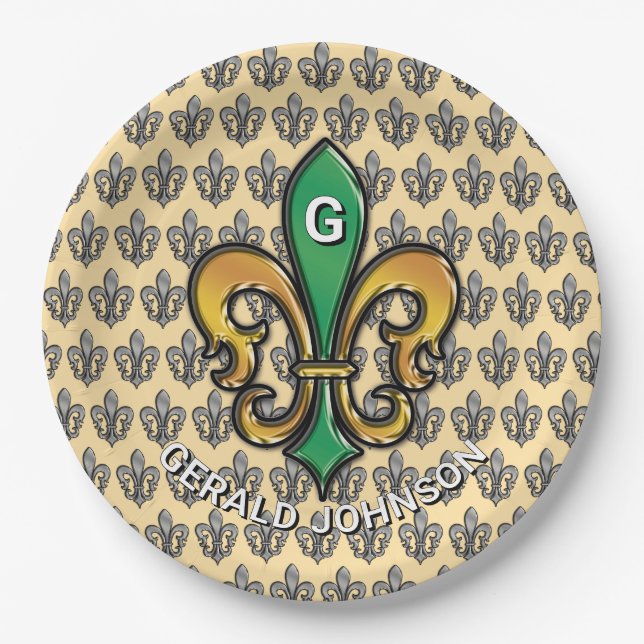 Plato De Papel Personalizado Elegant Golf Fiesta Design (Anverso)