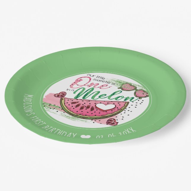 Plato De Papel Personalizado En Un Cumpleaños De Melón (Angular)