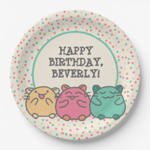 Plato De Papel Personalizado estilo kawaii hueso personalizado