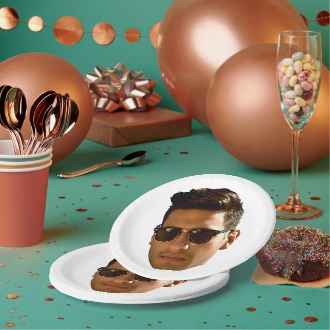 Plato De Papel Personalizado Face Cutout Bachelorette Party Cumpl (Multi)