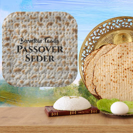 Plato De Papel Personalizado Familia Pascua Seder Matzah