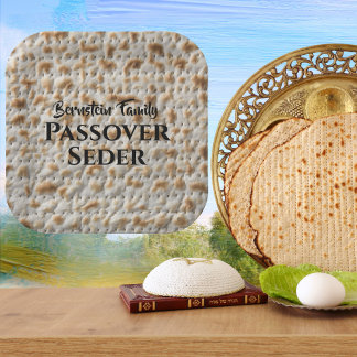 Plato De Papel Personalizado Familia Pascua Seder Matzah