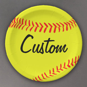Plato De Papel Personalizado Fastpitch Software Team Name o Text