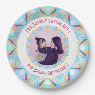 Plato De Papel Personalizado Feliz Cumpleaños Estrella Azul Fotos