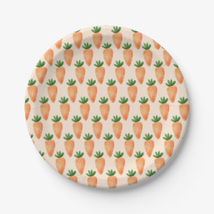 Plato De Papel Personalizado - Feliz Pascua - Zanahorias seguidas