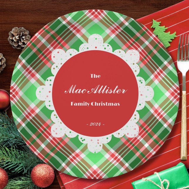 Plato De Papel Personalizado Festividad clásica Navidades rojos v (Subido por el creador)
