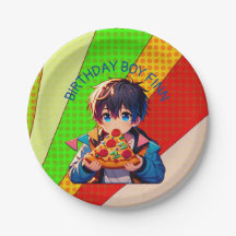 Personalizado Fiesta de pizza de Anime Boy