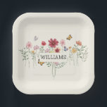 Plato De Papel Personalizado Floral<br><div class="desc">Placas de papel floral personalizado</div>