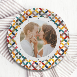 Plato De Papel Personalizado Foto Moderno Colorido Personalizado