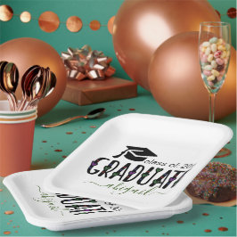 Plato De Papel Personalizado Graduación moderna clase de año de
