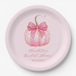 Plato De Papel Personalizado Halloween Bridal Shower Calabaza ros