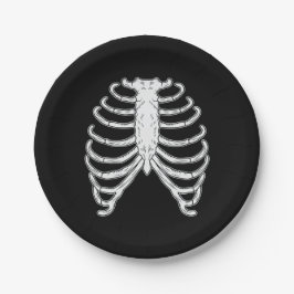 Plato De Papel Personalizado Human Rib Cage Skeleton Bones Hallow